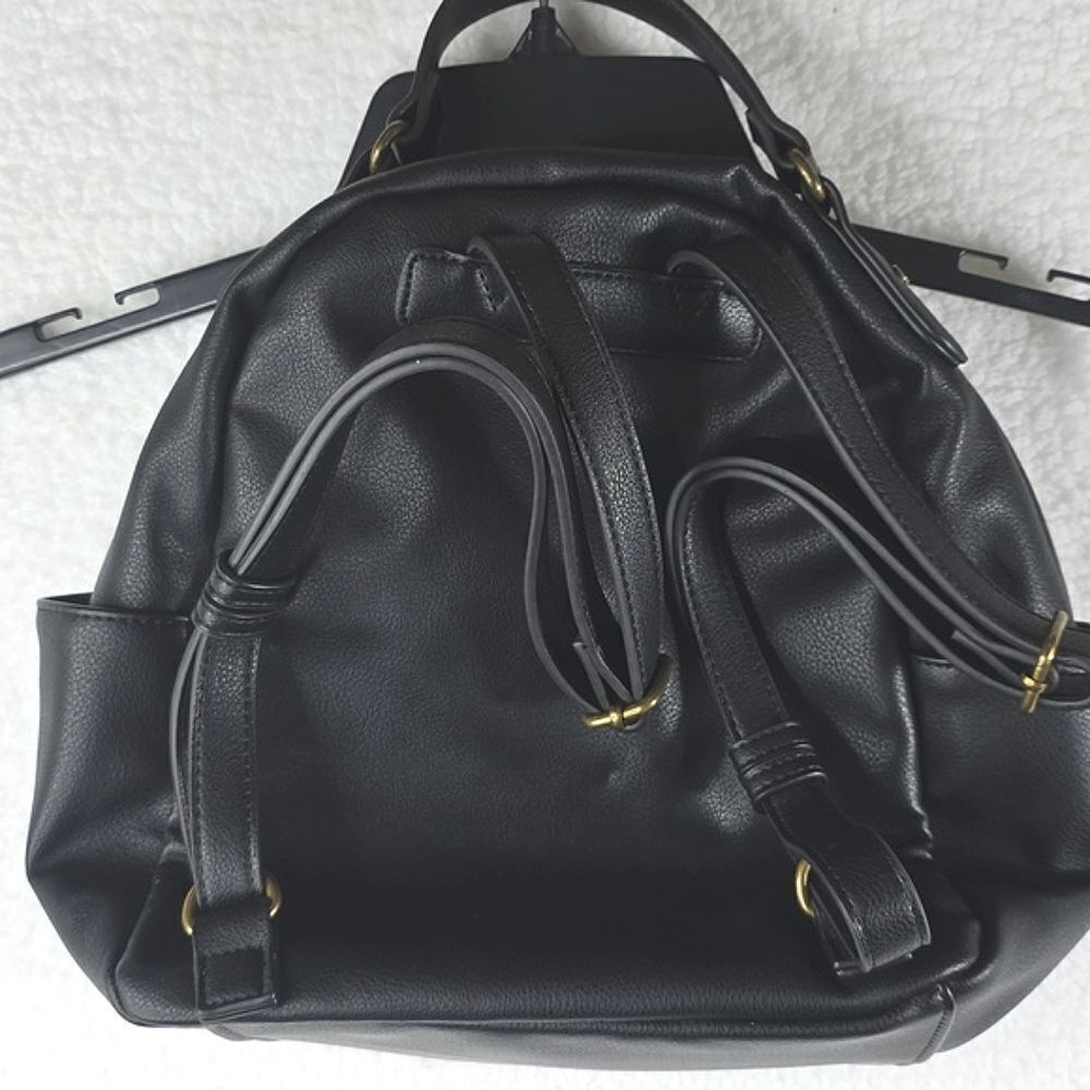 Style & Co. Black Faux Leather Mini Backpack with Gold Hardware - Picture 8 of 16